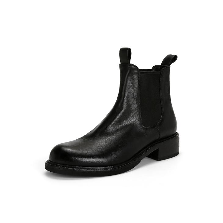 Mens  Boots | Brushed Leather Chelsea Boots Boots Black