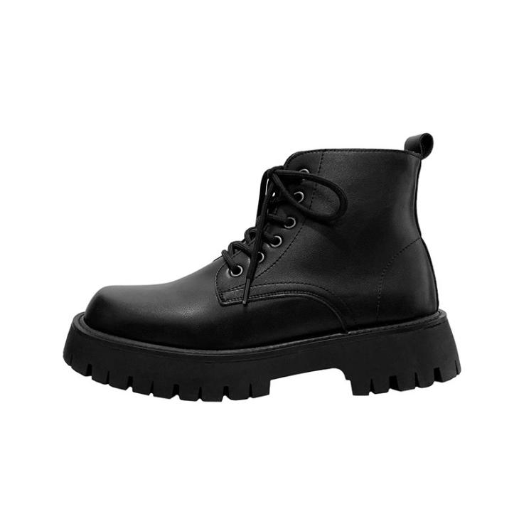 Mens  Boots | Brushed Leather Combat Boots Boots Black