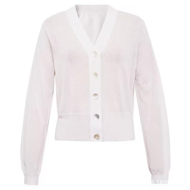 Mens  Knitwear | Worsted-Wool Cardigan Clothing Albino White