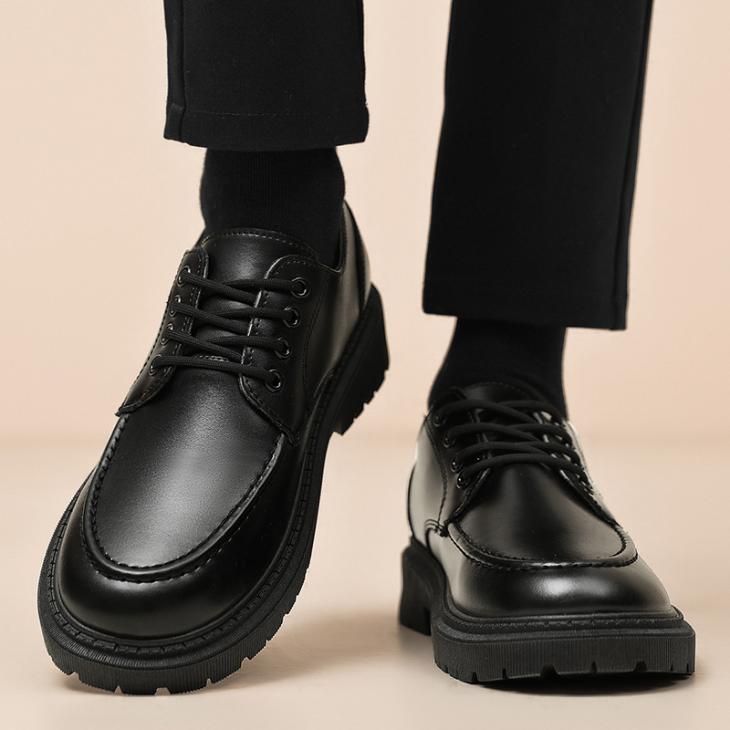 Mens  Lace-Ups | Brushed Leather Derby Shoes Lace-Ups Black