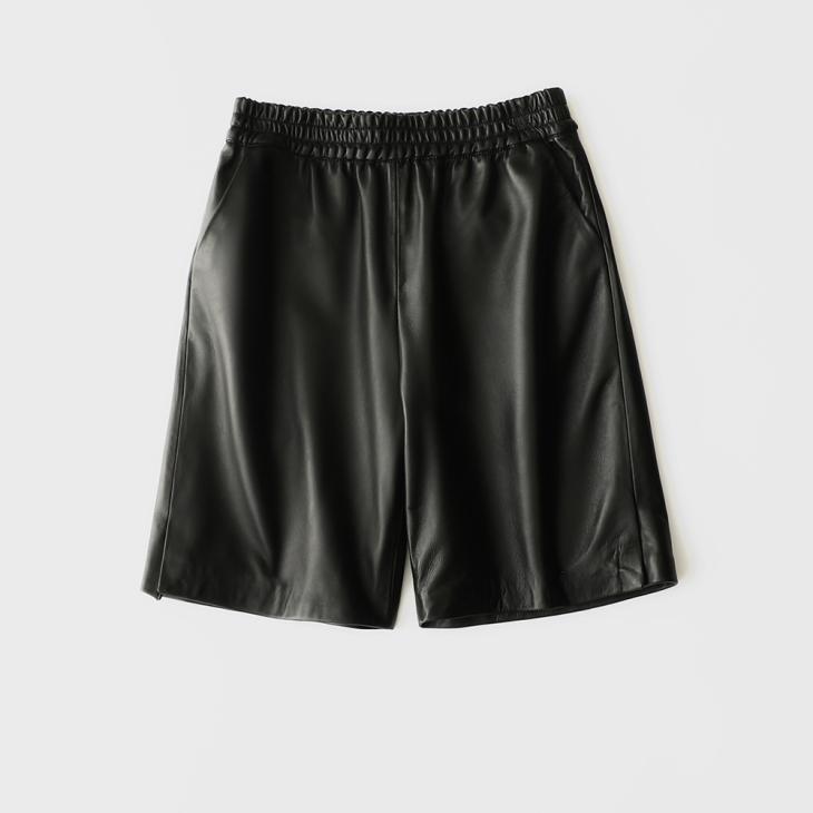 Mens  Leather Clothing | Nappa Leather Bermudas Clothing Black