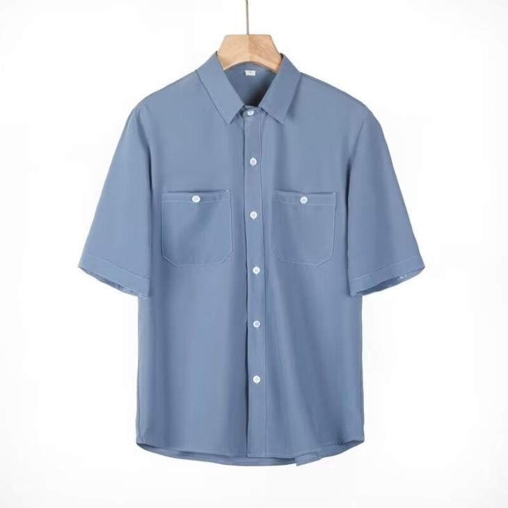 Mens  Shirts | Short-Sleeved Stretch Cotton Shirt Clothing Mens