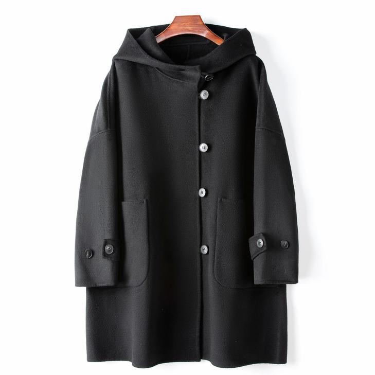 Womens  Jackets And Coats | Single-Breasted Double Wool Coat Clothing Gray/White