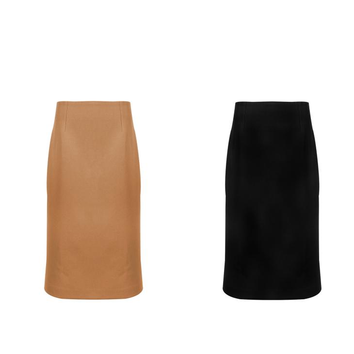 Womens  Knitwear | Long Silk Knit Skirt Clothing Camel Brown