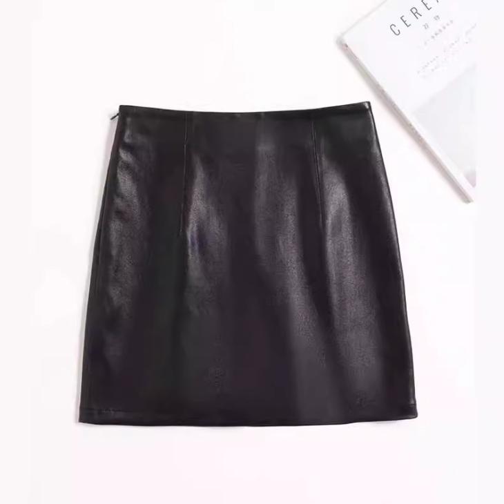 Womens  Leather Clothing | Craquelé Leather Miniskirt Clothing Leather Clothing