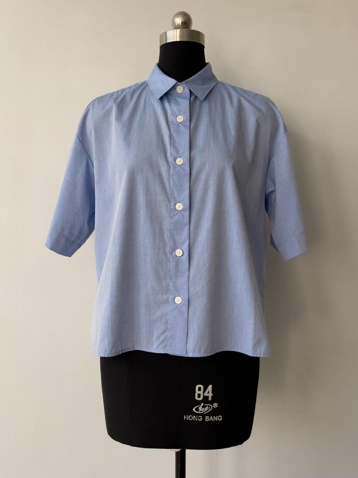 Womens  Shirts And Tops | Embroidered Oxford Shirt Clothing Light Blue