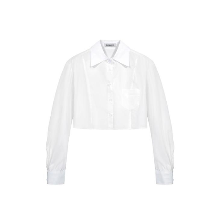 Womens  Shirts And Tops | Poplin Cropped Shirt Clothing Shirts And Tops