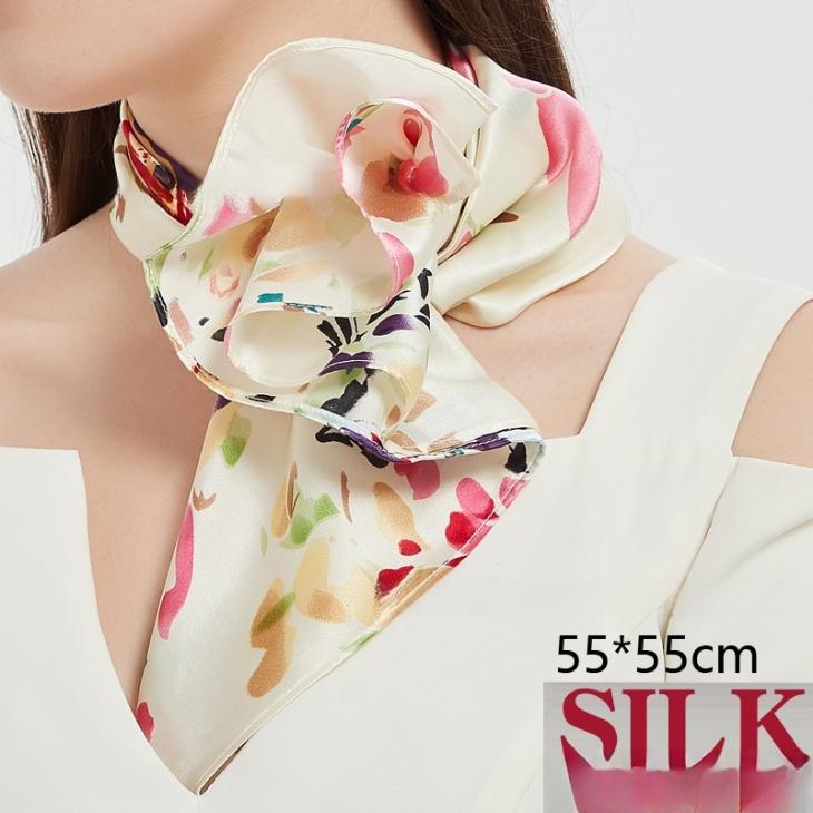 Womens  Silks And Scarves | Printed Silk Twill Scarf Accessories Albino White