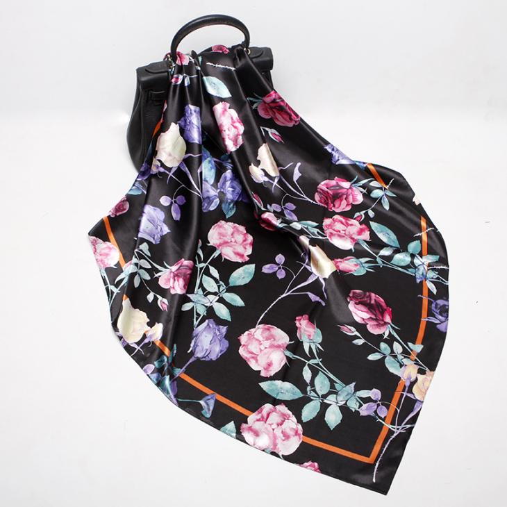 Womens  Silks And Scarves | Printed Silk Twill Scarf Accessories Black