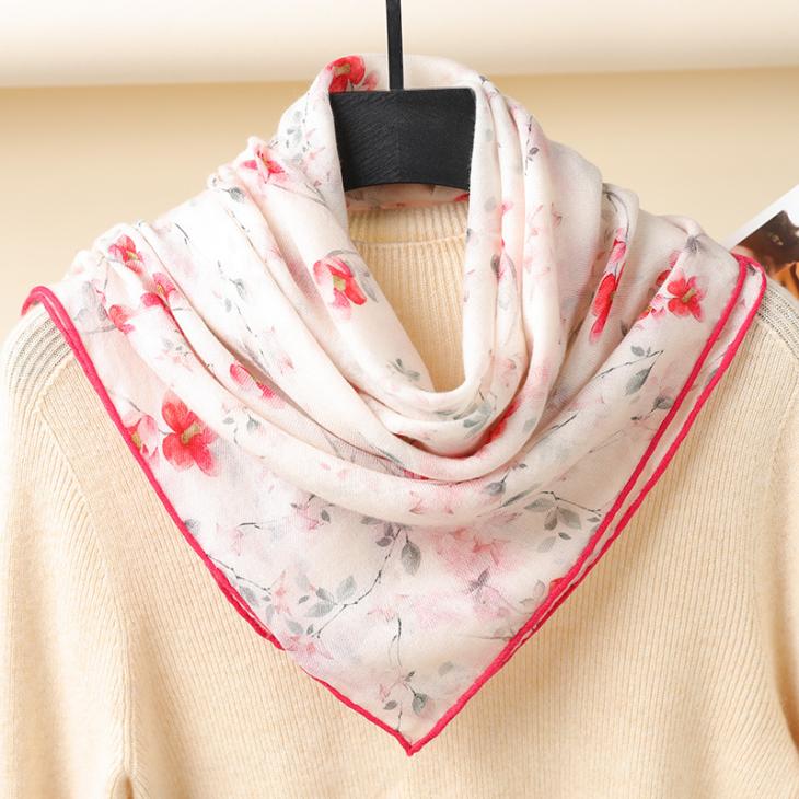 Womens  Silks And Scarves | Printed Silk Twill Scarf Accessories Begonia Pink