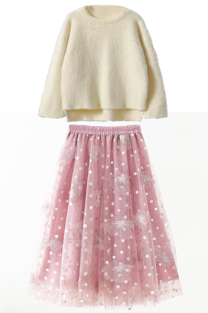 Womens  Skirts | Printed Nylonette Skirt Clothing Pink