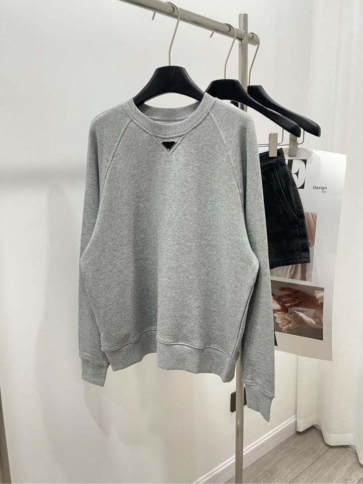 Womens  T-Shirts And Sweatshirts | Long-Sleeved Cotton Sweatshirt Clothing Grey