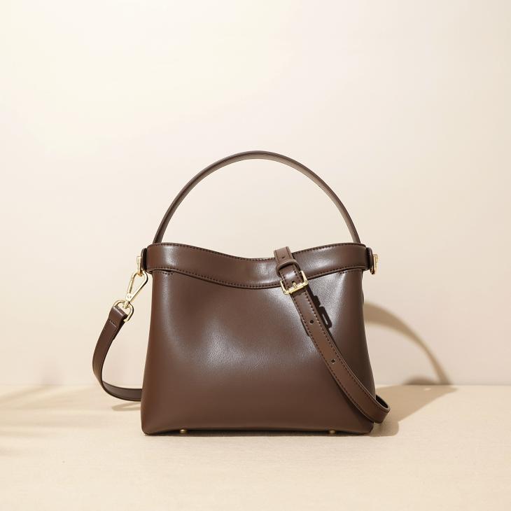 Womens  Top Handles | Buckle Large Leather Handbag With Belt Bags Briefcases