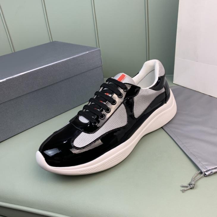 Mens  America’s Cup | Patent Leather And Technical Fabric America’s Cup Sneakers America's Cup America's Cup