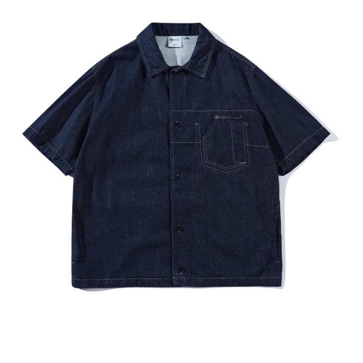 Mens  Denim | Short-Sleeved Selvedge Denim Shirt Clothing Denim